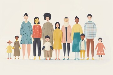 Fototapeta premium Celebrating Diversity: Cozy LGBTQ Family Home - Heartwarming Cartoon Illustration in Soft Hues