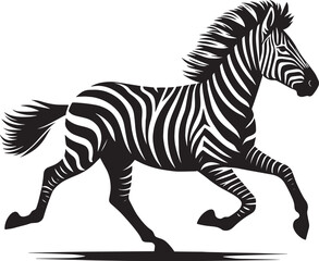 Zebra Silhouette isolated on white background Minimalist elephant vector shape icon