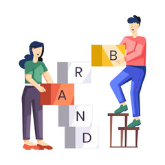 Character based flat illustration of leadership  

