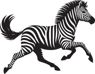 Zebra Silhouette isolated on white background Minimalist elephant vector shape icon