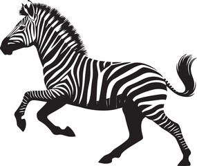 Zebra Silhouette isolated on white background Minimalist elephant vector shape icon
