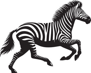 Zebra Silhouette isolated on white background Minimalist elephant vector shape icon