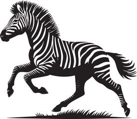 Zebra Silhouette isolated on white background Minimalist elephant vector shape icon