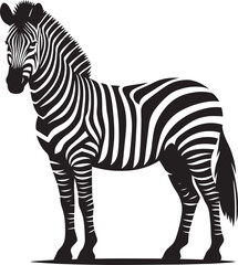 Zebra Silhouette isolated on white background Minimalist elephant vector shape icon