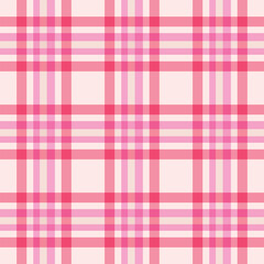 Hot Pink and Red plaid gingham seamless pattern. For fabric, textile and wrapping paper 