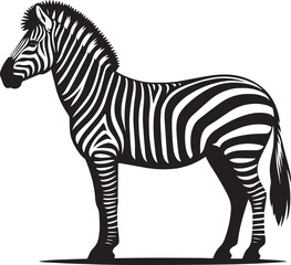Zebra Silhouette isolated on white background Minimalist elephant vector shape icon