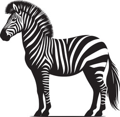 Zebra Silhouette isolated on white background Minimalist elephant vector shape icon