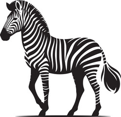 Zebra Silhouette isolated on white background Minimalist elephant vector shape icon