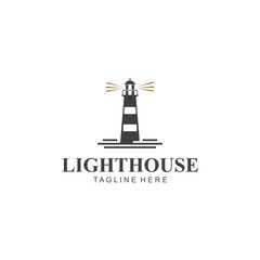Lighthouse logo design vector illustration template