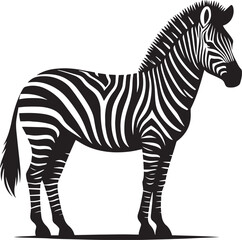 Zebra Silhouette isolated on white background Minimalist elephant vector shape icon