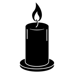 Obraz premium Candle vector illustration, Candle vector art, Candle silhouette, Burning candle illustration