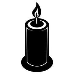 Candle vector illustration, Candle vector art, Candle silhouette, Burning candle illustration