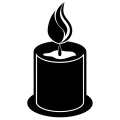 Candle vector illustration, Candle vector art, Candle silhouette, Burning candle illustration
