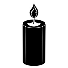 Candle vector illustration, Candle vector art, Candle silhouette, Burning candle illustration