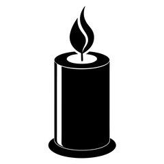 Candle vector illustration, Candle vector art, Candle silhouette, Burning candle illustration
