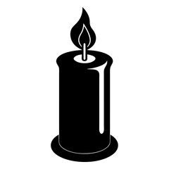 Candle vector illustration, Candle vector art, Candle silhouette, Burning candle illustration