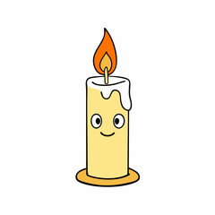 Candle vector illustration, Candle vector art, Candle silhouette, Burning candle illustration