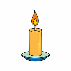 Candle vector illustration, Candle vector art, Candle silhouette, Burning candle illustration