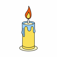 Candle vector illustration, Candle vector art, Candle silhouette, Burning candle illustration