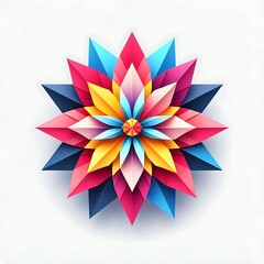 Colorful Origami Flower Vector on White Background. Generative AI.