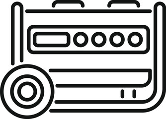 Line art icon of a portable generator, a reliable source of electricity for various needs