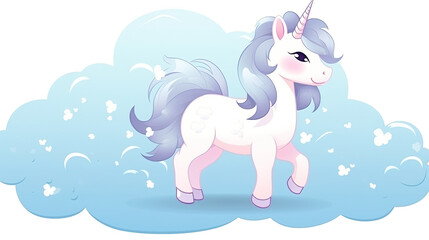 Naklejka premium Adorable vector unicorn isolated on a white background