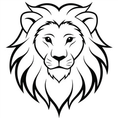 Lion head silhouette vector style with white background