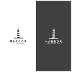 Lighthouse logo design vector illustration template