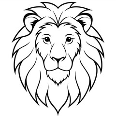 Lion head silhouette vector style with white background
