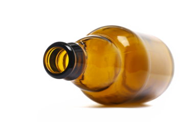 Empty retro bottle of beer isolated on white, clipping
