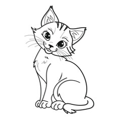 Fototapeta premium realistic cat outline vector illustration