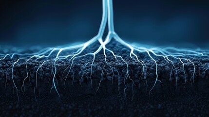 Soil with plant root nodules showing nitrogen fixation