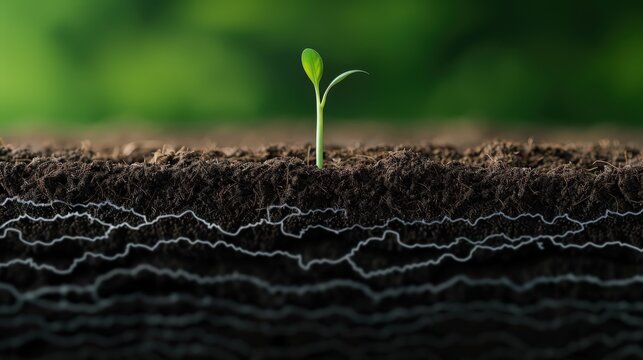 Soil with vermicompost added to enhance fertility and structure