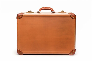 old suitcase isolated on white background