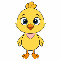 Chicken Vector Illustration, hean Vector Art, rooster Silhouette, cartoon chicken with sign Character