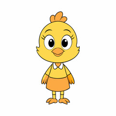 Chicken Vector Illustration, hean Vector Art, rooster Silhouette, cartoon chicken with sign Character