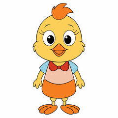 Chicken Vector Illustration, hean Vector Art, rooster Silhouette, cartoon chicken with sign Character