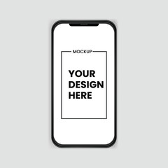 Realistic mobile phone frame only mockup, template. Isolated stock illustration