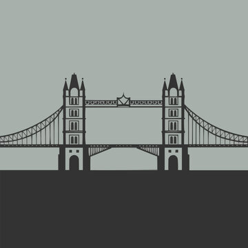 london tower bridge silhouette gray background clip art preview
