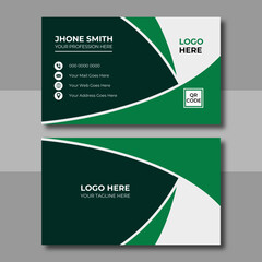 Business card template. Double sided business card design for business and personal use. Vector illustration, print ready 
