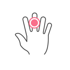 Obraz premium Finger pain line outline icon