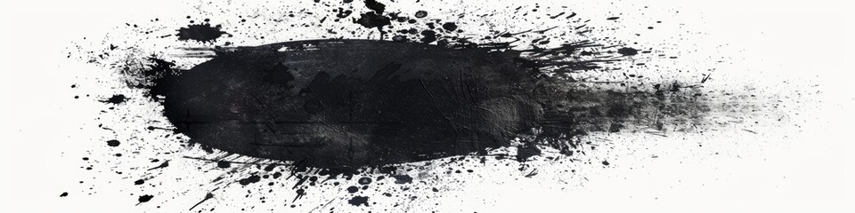 Obraz premium Oval Grunge. Textured Inkblot Circle in Abstract Watercolor Element