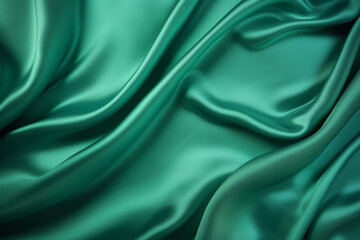 Obraz premium Processed collage of emerald green silk surface texture. Background for banner, backdrop