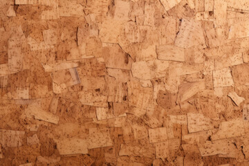 Processed collage of cork board or OSB board material texture. Background for banner, backdrop