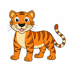 Fototapeta premium Tiger Vector Illustration, Lion Vector Art, Tiger Silhouette, Tiger cartoon Character