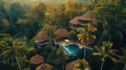 Breathtaking jungle resort with private pool and stunning sunset views