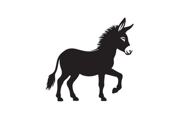 Donkey silhouettes vector illustration.