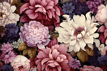 Opulent Floral Still Life in Romantic Hues