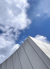 detail of a modern white building.