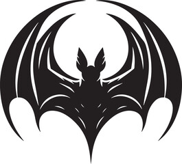 Bat silhouette vector illustration on white background.